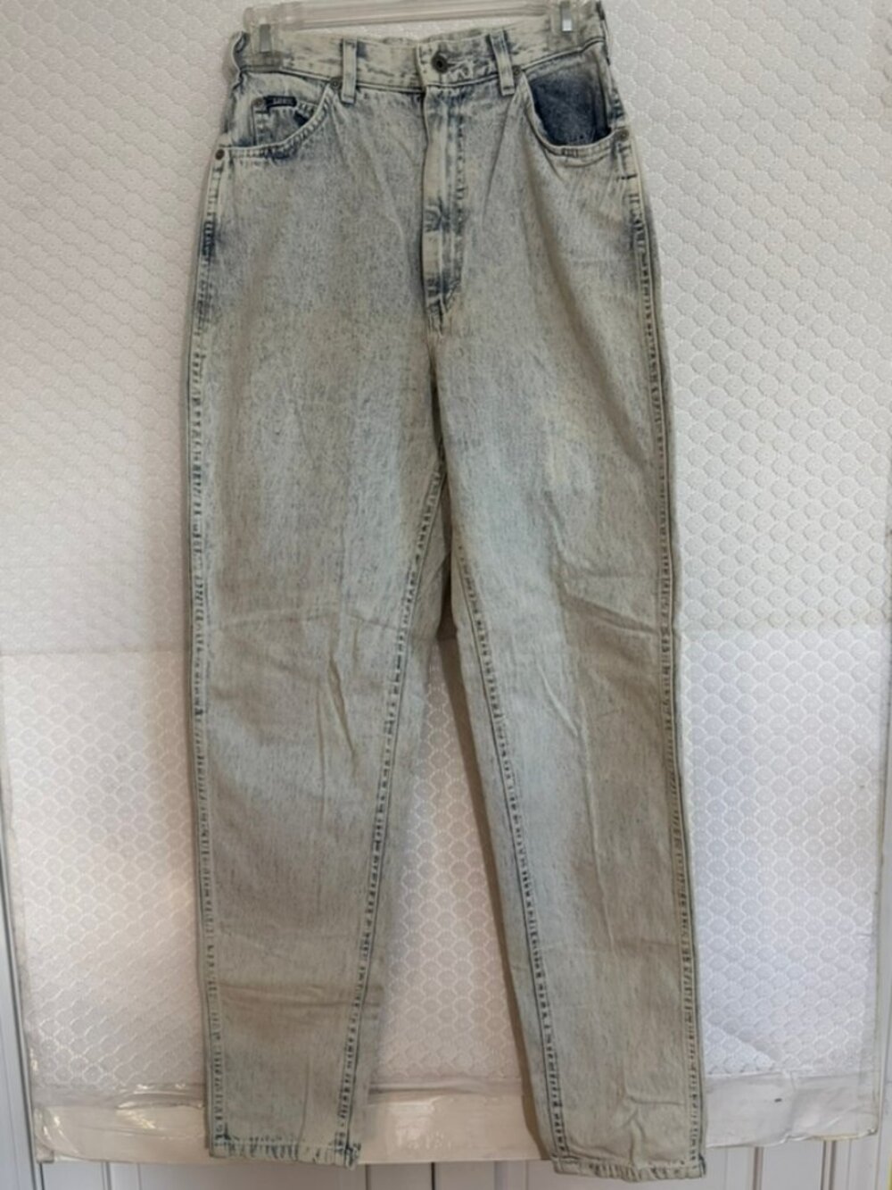 Vintage 80's Lee Acid Wash High Rise Tapered Denim 5 Pocket Jeans Sz 10/ M EUC